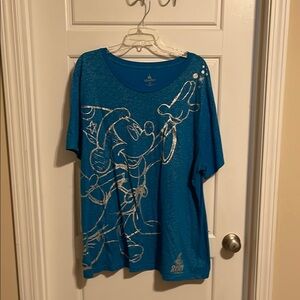 Disney Blue Floral Print Short Sleeve T-Shirt
